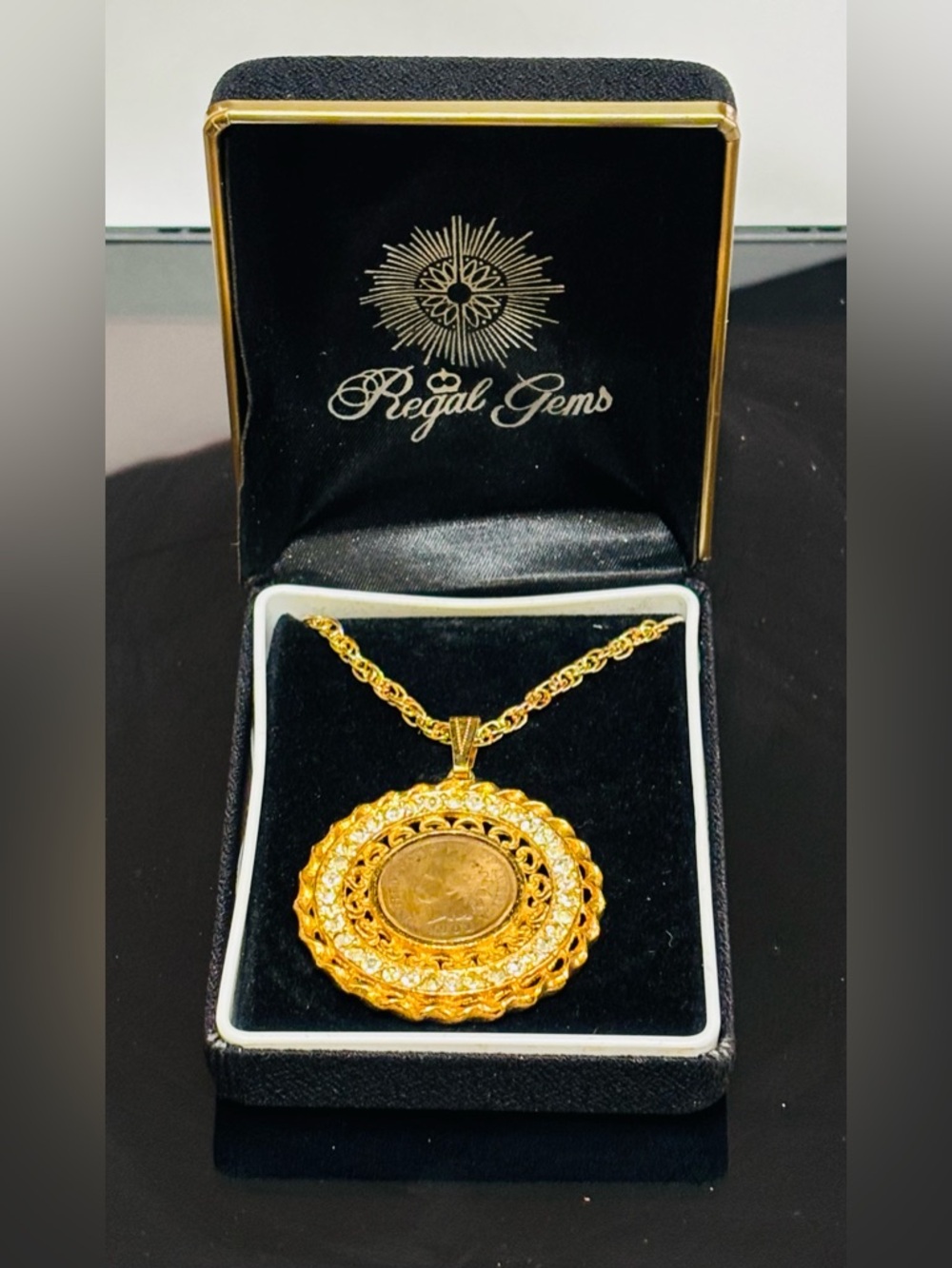 Vintage Coin Pendant Necklace Genuine Indian Head Penny